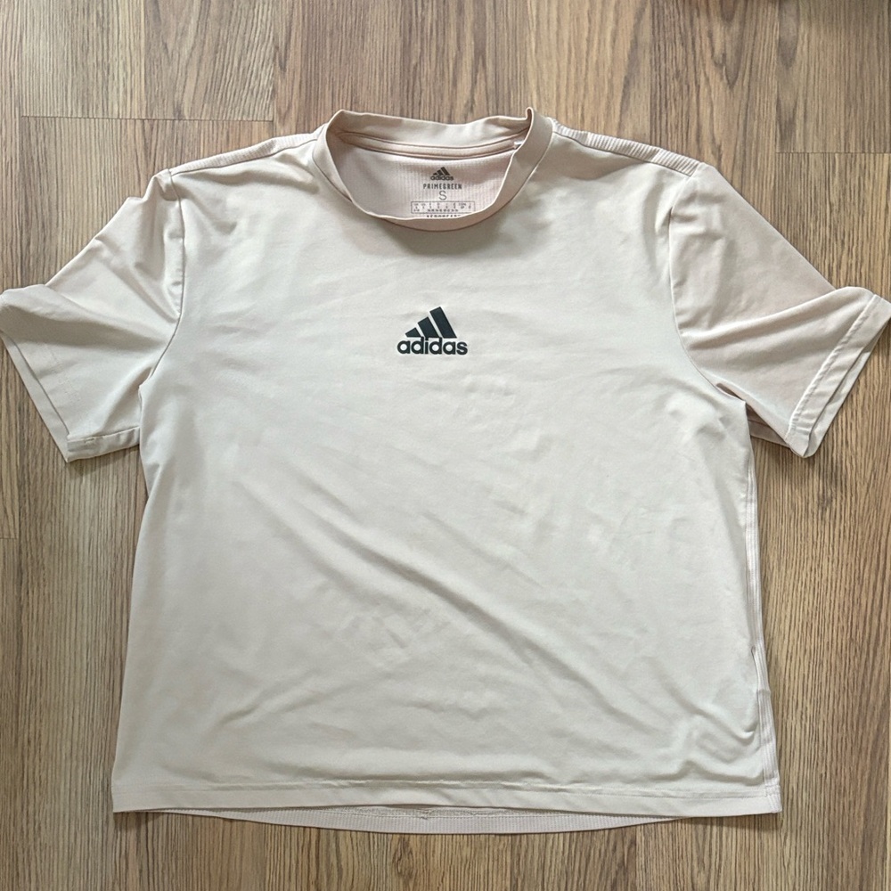Adidas Womans Light Tan Short Sleeve Tee AeroReady T-Shirt
